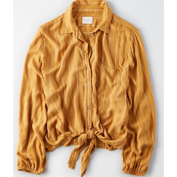 American Eagle Outfitters Tops - ❗️american eagle boyfriend fit tie front top